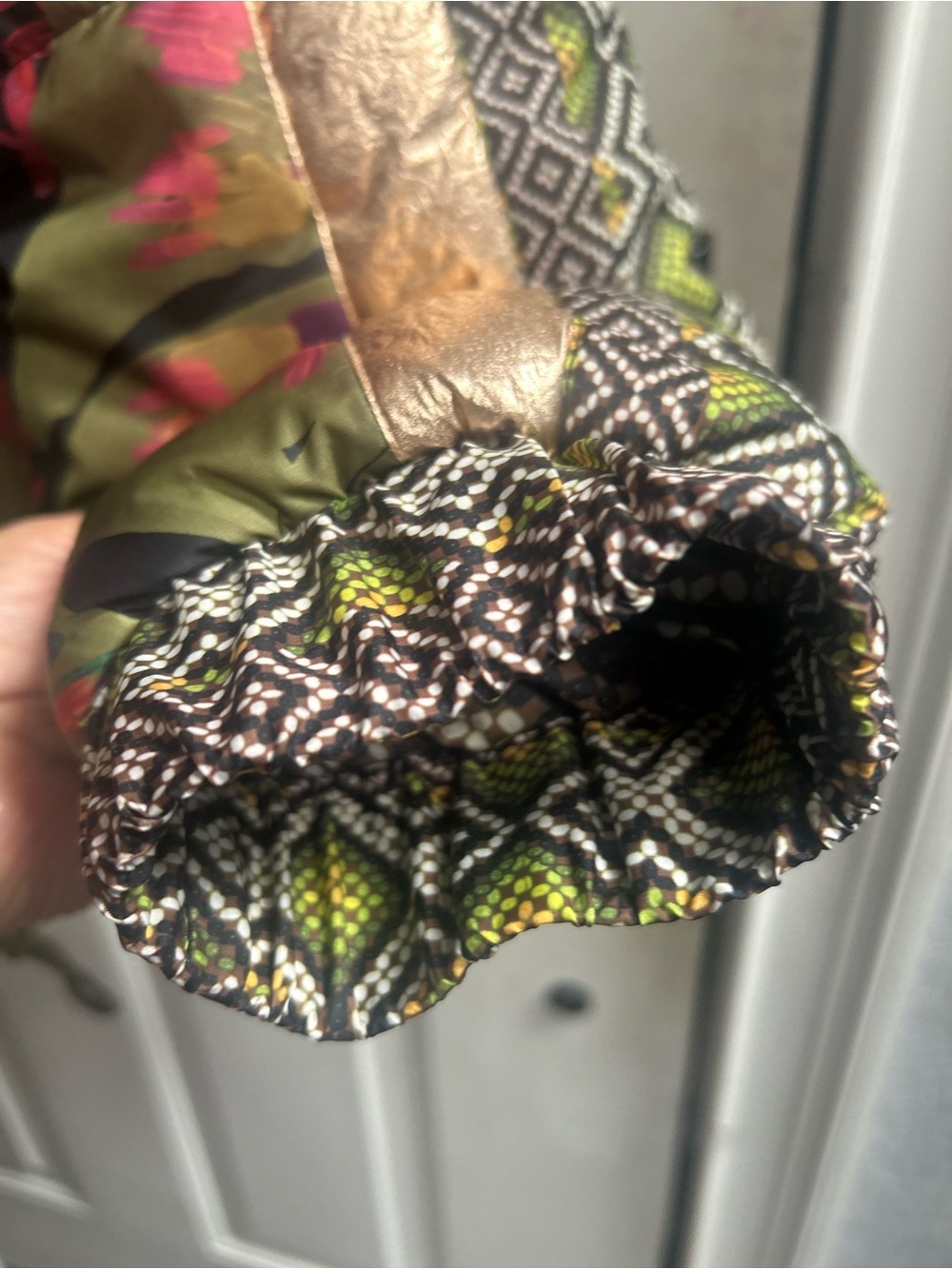 Farm Rio Tropical Rauti Metallic Reversible Quilted Floral Print Puffer Jacket - Picture 5 of 12